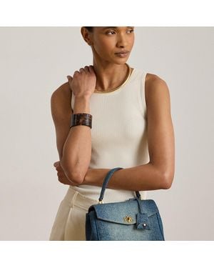 Ralph Lauren Bauletto morbido Farrah piccolo in denim - Neutro