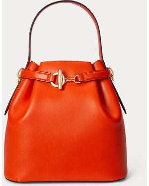 Ralph Lauren Leather Medium Blaike Bucket Bag - Grey