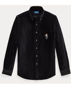 Polo Ralph Lauren Chemise Velours Classic Fit Martini Bear - Noir