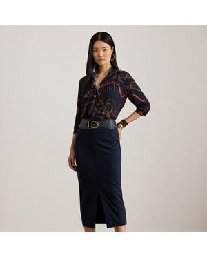 Ralph Lauren Ponté-Bleistift-Midirock Mit Schnalle - Schwarz