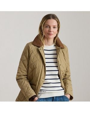Ralph Lauren Twill-Trim Diamond-Quilted Barn Jacket - Natural