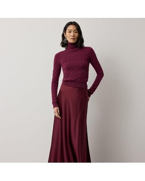 Ralph Lauren Masina Satin Skirt - Red