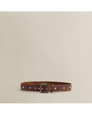 Ralph Lauren C. 2008 Studded Leather Belt - Brown
