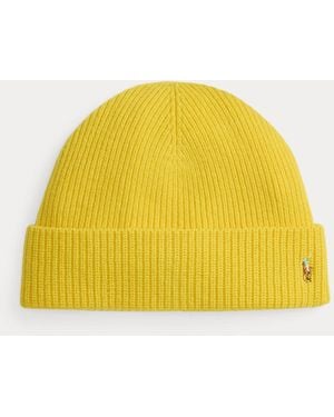 Ralph Lauren Signature Pony Wool-Blend Beanie - Yellow