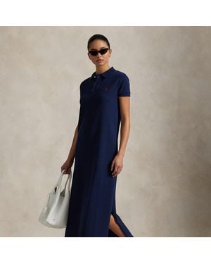 Ralph Lauren Cotton Mesh Polo Dress - Blue