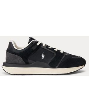 Ralph Lauren Train 89 V2 Suede-Panelled Trainer - Blue