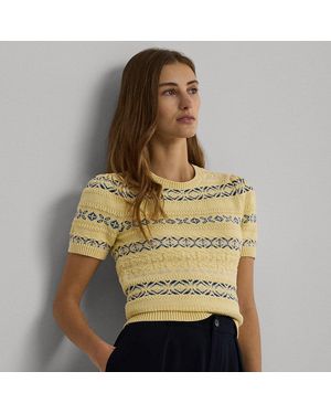 Ralph Lauren Maglia Fair Isle in cotone e lino - Giallo