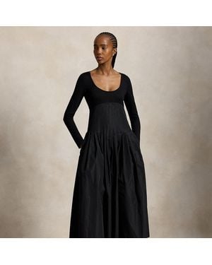 Polo Ralph Lauren Geplooide Empire Jurk - Zwart
