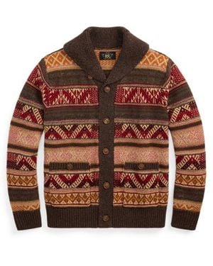 RRL Cardigan sciallato in misto lana - Marrone