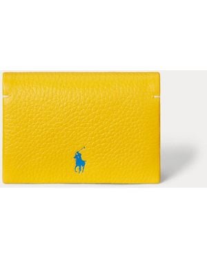 Ralph Lauren Polo Play Leather Snap Card Case - Yellow