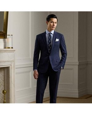 Ralph Lauren Handgefertigter Anzug Gregory Aus Wolle - Blau
