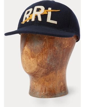 RRL Logo Wool-Blend Felt Ball Cap - Blue