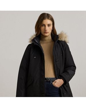 Ralph Lauren Faux-fur-trim Hooded Puffer Coat - Black