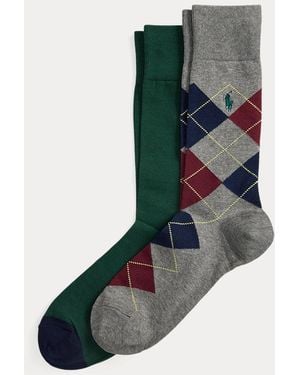 Polo Ralph Lauren 2-Pack Broeksokken Met Argyle-Motief - Groen