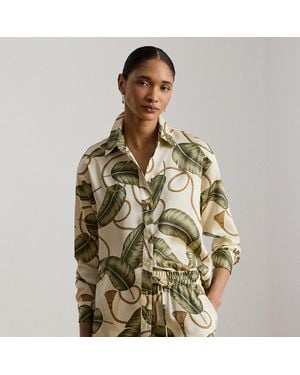Ralph Lauren Relaxed Fit Rope-Print Twill Shirt - Green