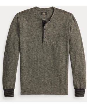 RRL Jacquard Henley Shirt - Green