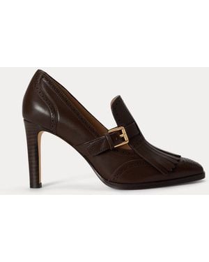 Ralph Lauren Colleen Perforated Calfskin Kiltie Pump - Brown
