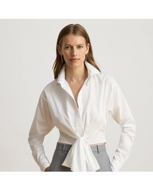 Ralph Lauren Camicia corta in popeline con fiocco - Bianco