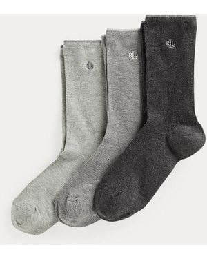 Ralph Lauren Stretch Cotton Sock 3-pack - Grey