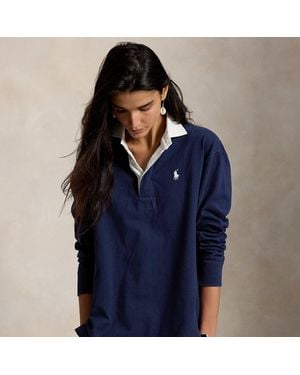 Polo Ralph Lauren Oversize Cotton Rugby Shirt - Blue