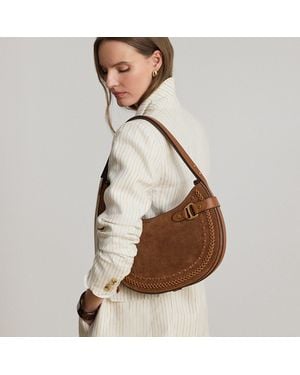 Ralph Lauren Whipstitched Large Tasha Shoulder Bag - Brown