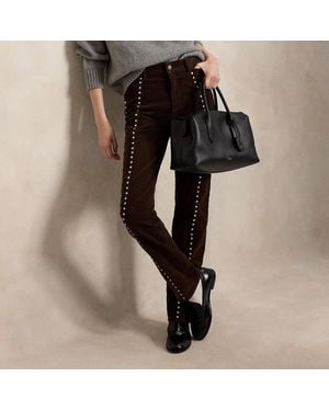 Polo Ralph Lauren Studded Corduroy Straight-Leg Trouser - Black