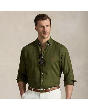 Polo Ralph Lauren Taglie Plus - Camicia in lino - Verde
