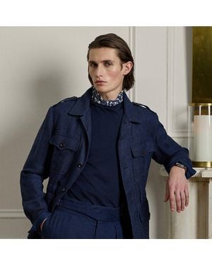 Ralph Lauren Hand-Tailored Linen-Blend Jacket - Blue