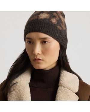 Ralph Lauren Ocelot-Motif Knit Beanie - Brown