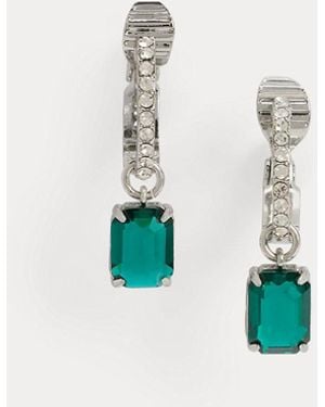 Ralph Lauren Pendientes De Aro De Clip Plateados - Azul
