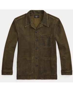 RRL Hemdjacke Aus Atlas - Grün