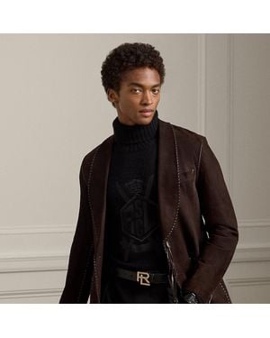 Ralph Lauren Kent Hand-Tailored Suede Western Jacket - Black