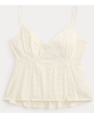 RRL Embroidered Cotton Jersey Camisole - White