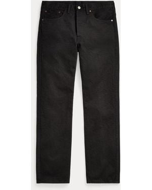 RRL Straight Fit Tuxedo-Stripe Jean - Black