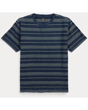 RRL Striped Jersey T-Shirt - Blue