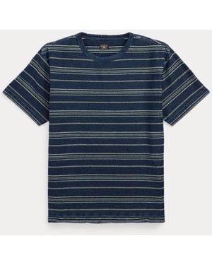RRL Striped Jersey T-Shirt - Blue