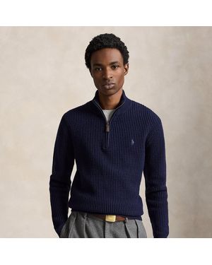Polo Ralph Lauren Waffle-Knit Wool-Cotton Jumper - Blue