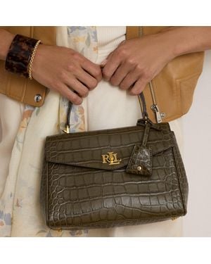 Ralph Lauren Kleine Umhängetasche Farrah Mit Prägung - Grün