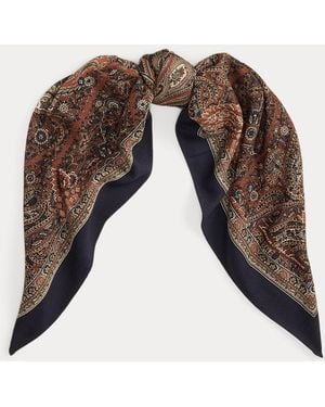Ralph Lauren Pañuelo Cuadrado De Lana Paisley - Marrón