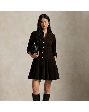 Polo Ralph Lauren Cotton Corduroy A-Line Shirtdress - Black