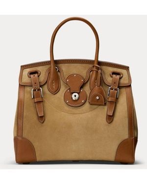 Ralph Lauren Tasche Soft Ricky 33 Aus Kalbswildleder - Braun