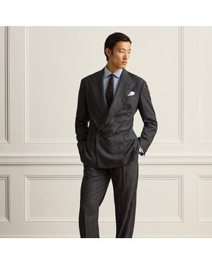 Ralph Lauren Glenn Hand-Tailored Plaid Cashmere Suit - Black