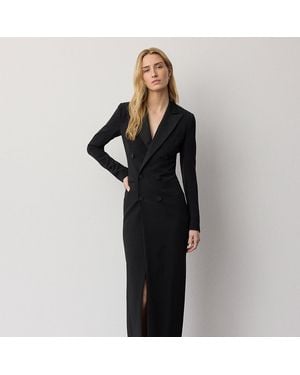Ralph Lauren Kristian Silk Tuxedo Dress - Black