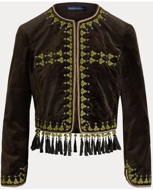 Polo Ralph Lauren Embellished Velvet Jacket - Black