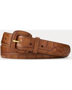 Ralph Lauren アリゲーターCollectionベルト Ralph Lauren Collection Purple Label Double O Ring Black Alligator