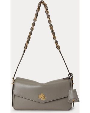 Ralph Lauren Bolso Farrah Mediano De Piel De Napa - Gris