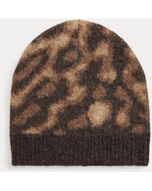 Ralph Lauren Gebreide Beanie Met Ocelotmotief - Bruin