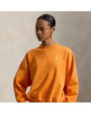 Ralph Lauren Oversize Back-Logo Fleece Crewneck - Orange