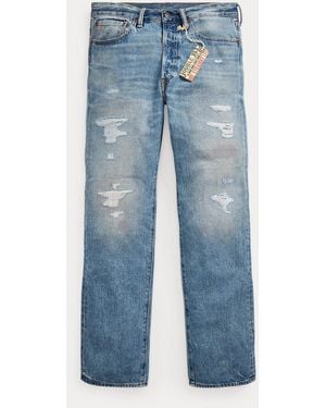 RRL Straight Fit Repaired Clearville Jean - Blue