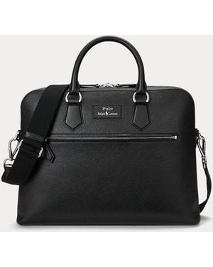 Polo Ralph Lauren Pebbled Leather Commuter Bag - Black